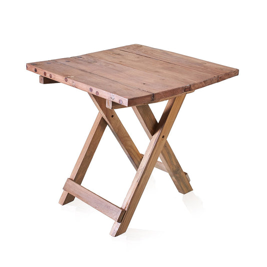 Square Folding Coffee Table - 50cm - Recycled Wood