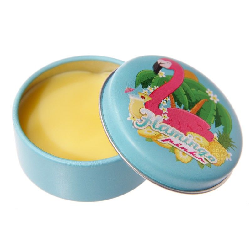 Box of 24 Fun Tropical Flamingo Lip Balm in a Tin