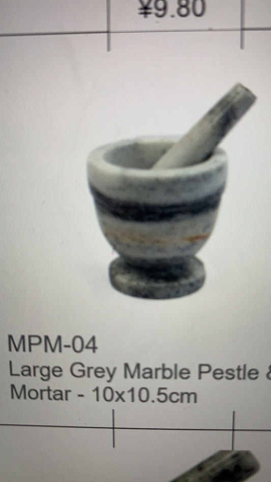 Large Grey Marble Pestle & Mortar  - 10x10.5cm