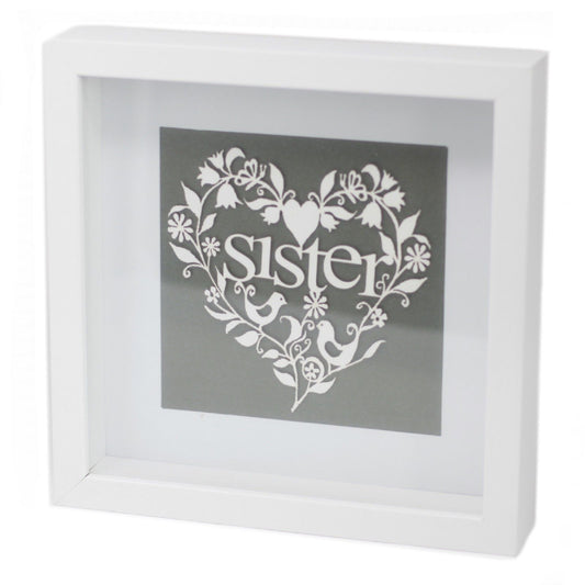 Paper Cutout White Picture Frame - Sister