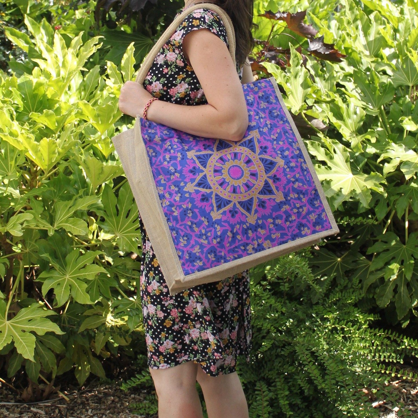 Lrg Shopping Bag 40x40cm Blue Alpana (asst)