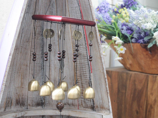Feng Shui Chimes - Square 8 Bells & Fan