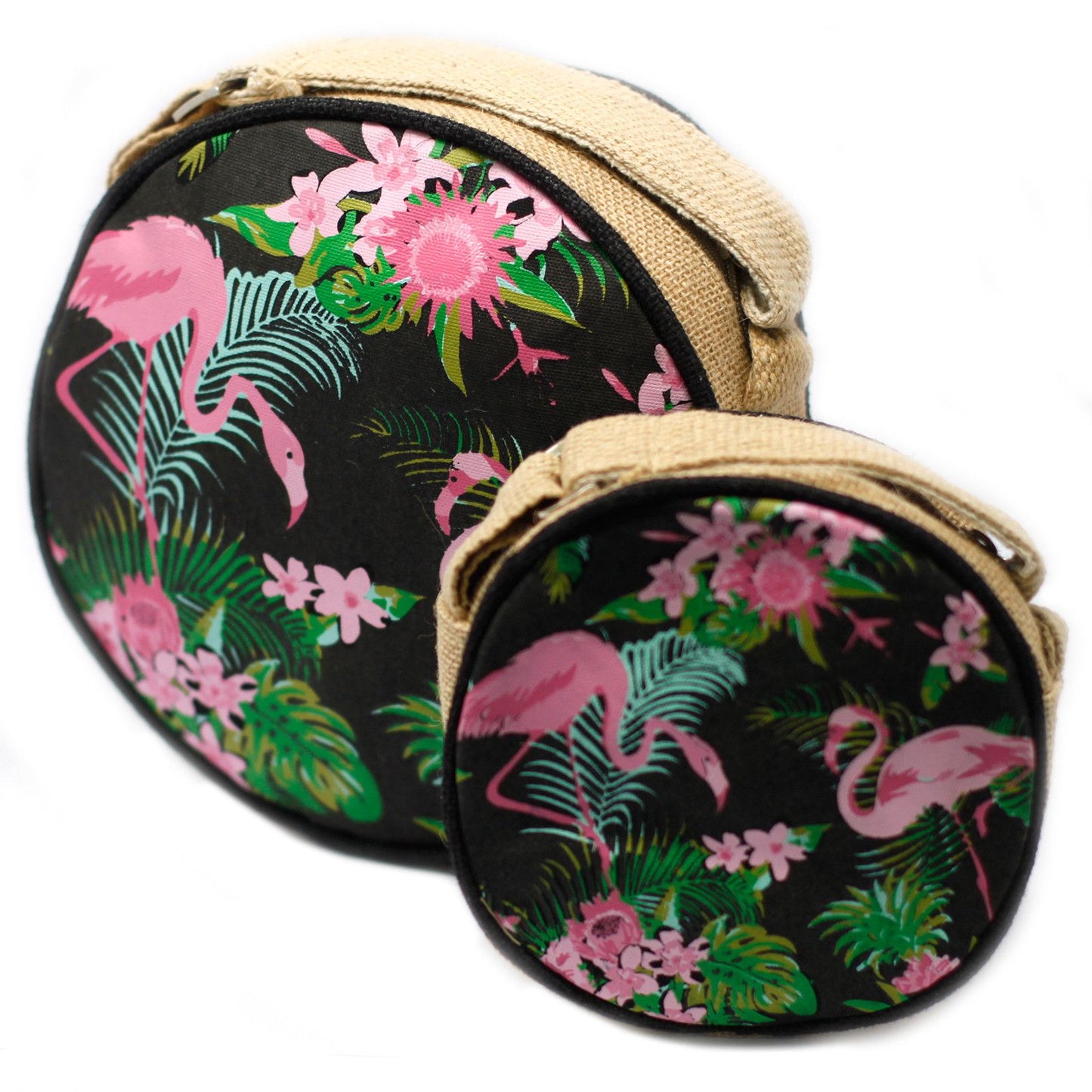 Eco Round Bags - Flamingos