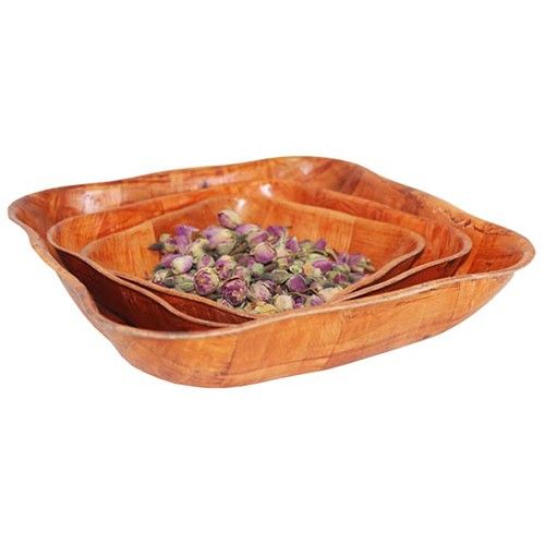 Lrg Cottonwood Wavy Sq Baskets - 25cm