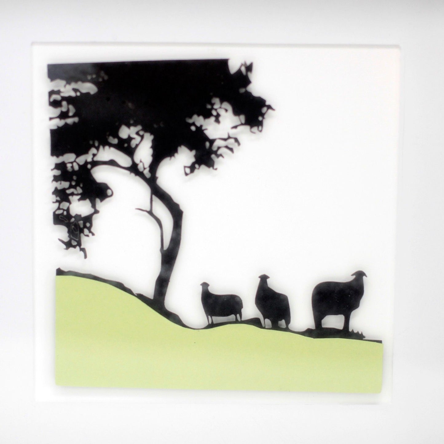 Paper Cutout Black Picture Frame - Sheep