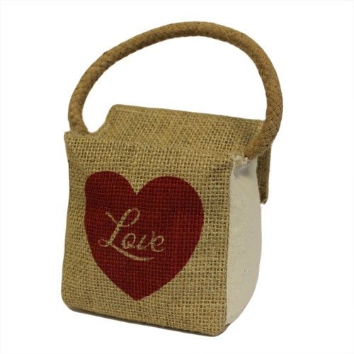 Sm Sq Cotton & Jute - Heart Love