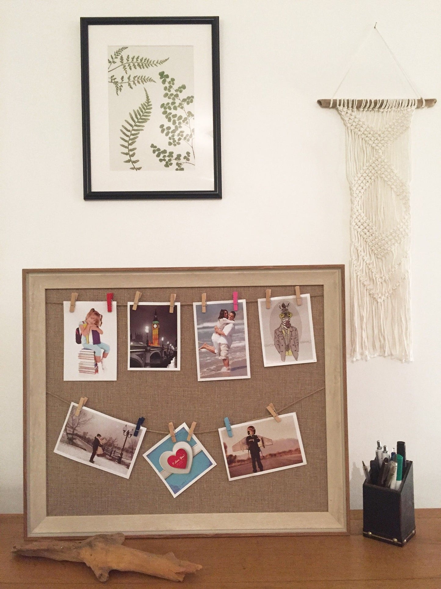 Lrg DIY Peg Photo Frames - Natural Jute