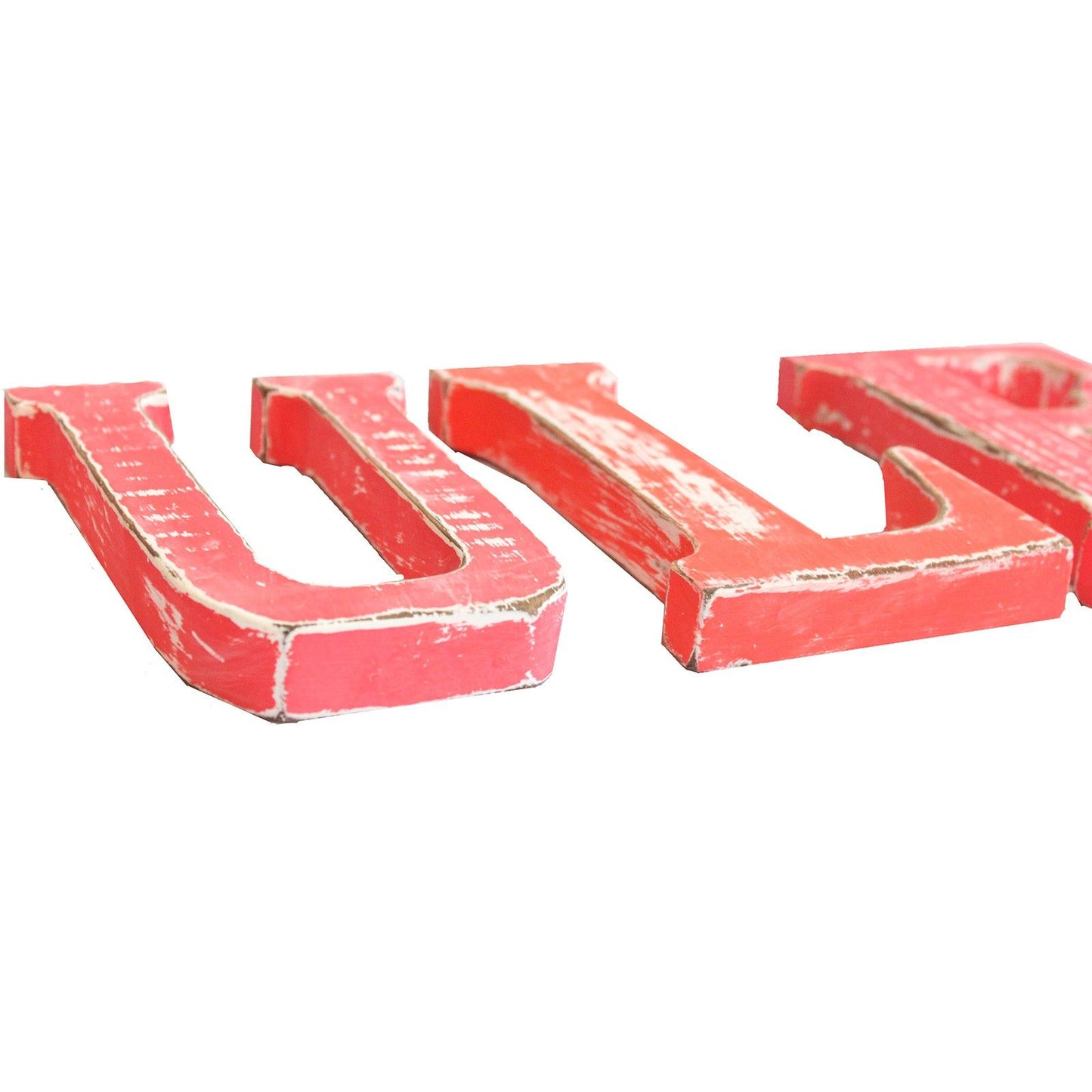 Shabby Chic Letters Red Wash   - YULE