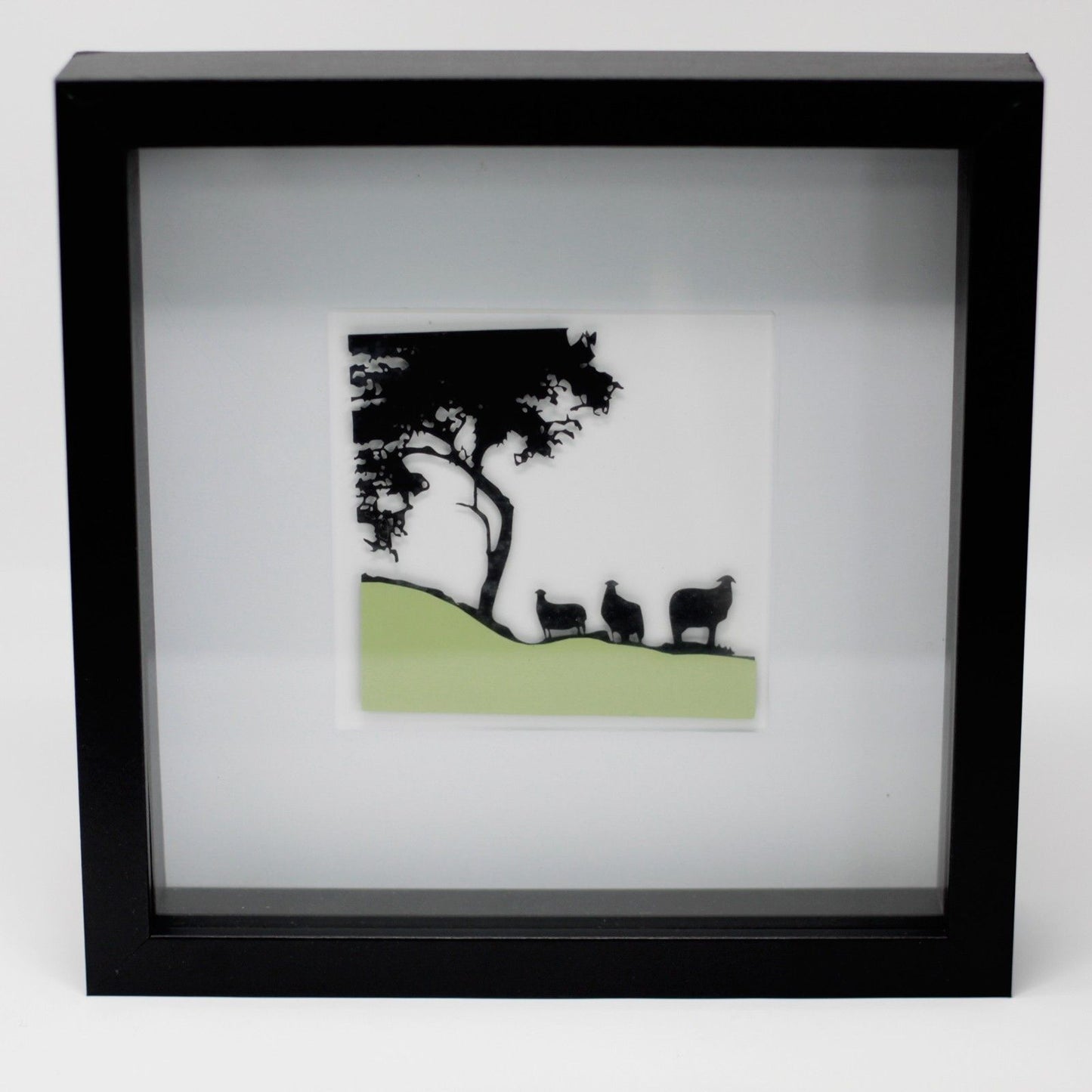Paper Cutout Black Picture Frame - Sheep