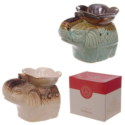 Elephant Carrying Flower Dish Ceramic Oil Burner