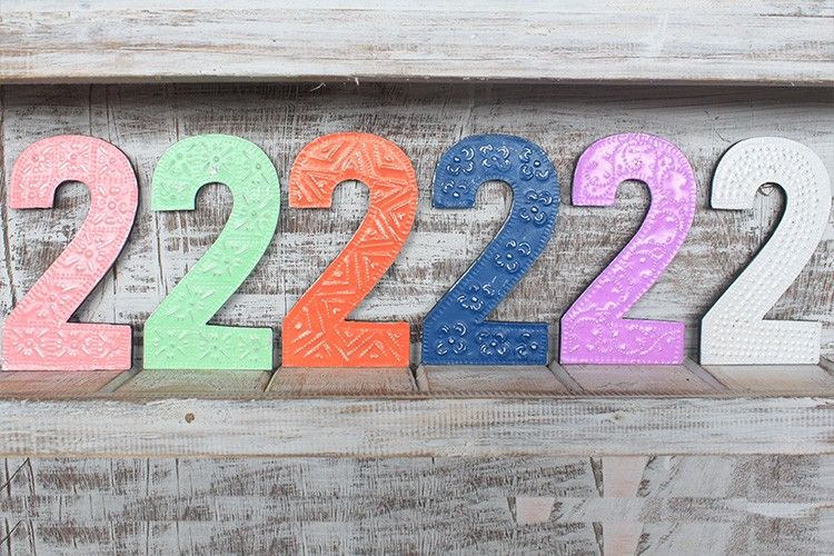 Number "2" - Assorted Colours - 15cm