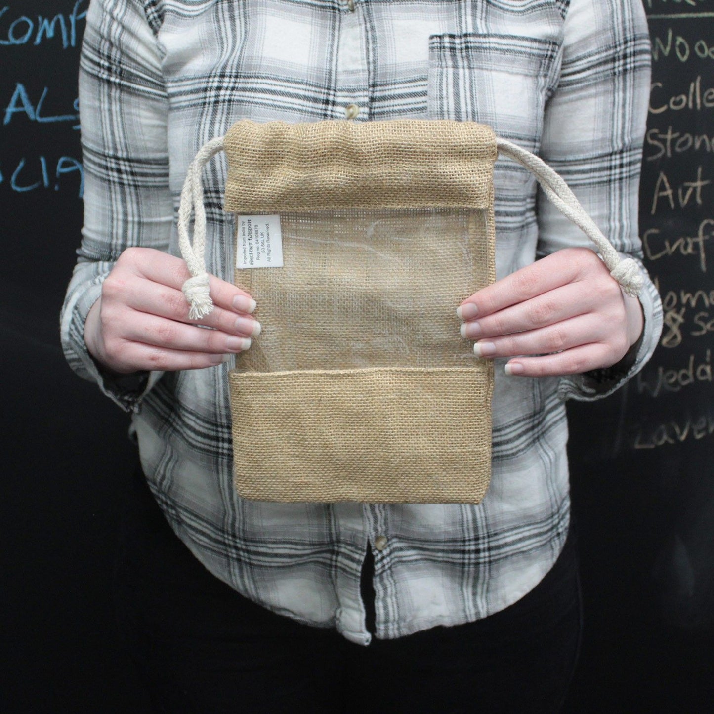 Lrg - Jute Window Bag 25x16cm