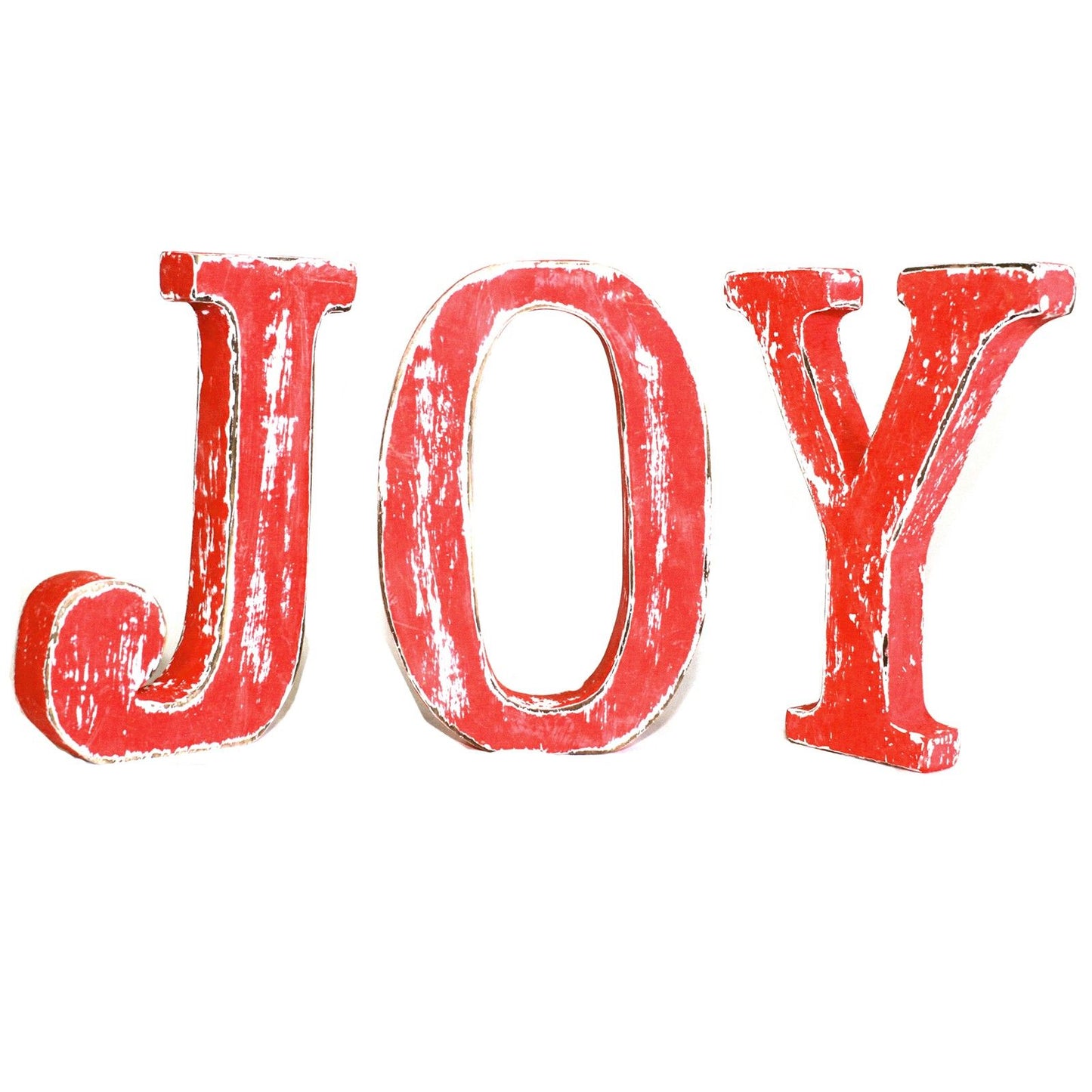 Shabby Chic Letters Red Wash  - JOY