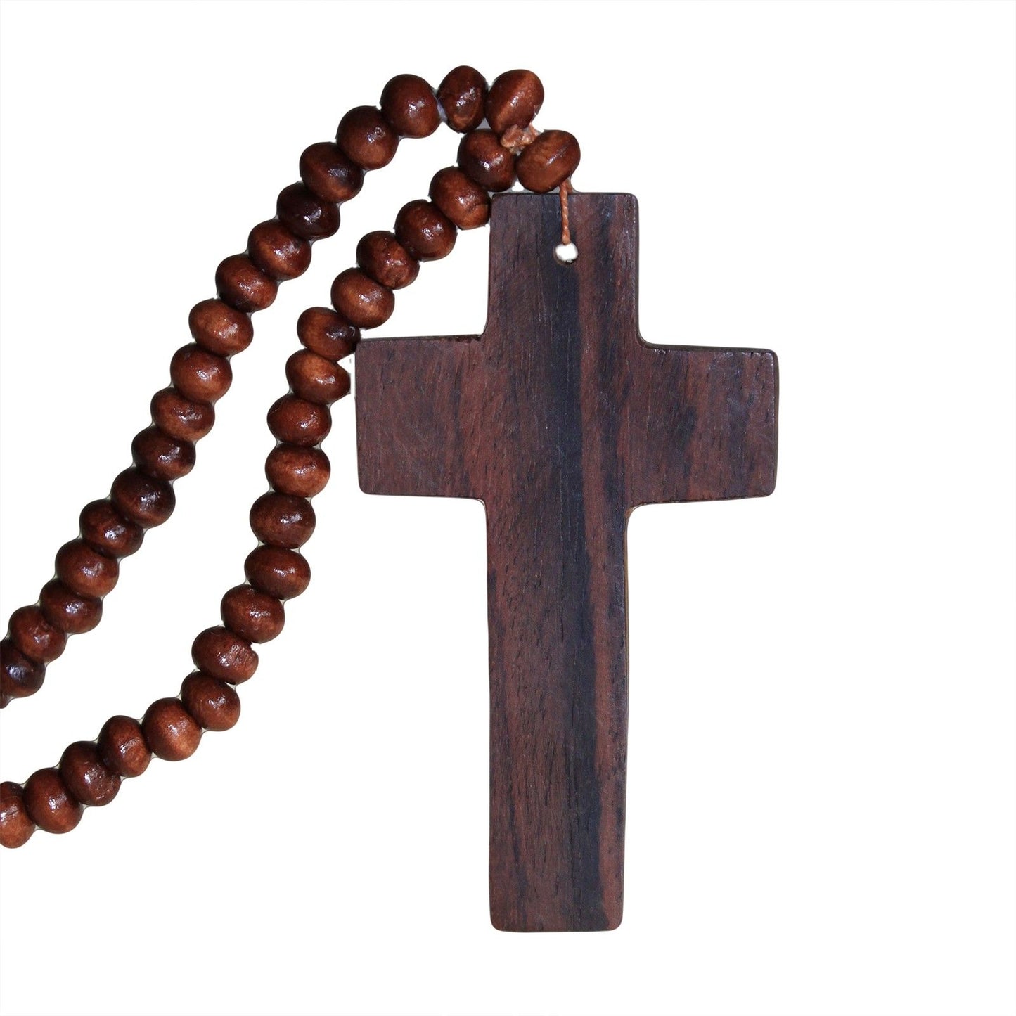Beaded Necklace Cross Brown