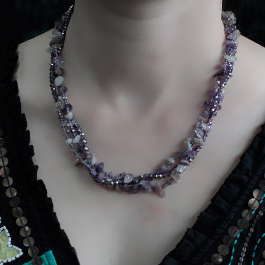 Chipstone & Bead Necklace - Amethyst