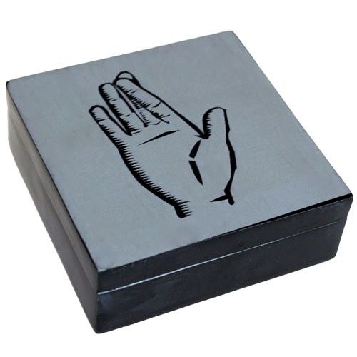 Lucky Black Stone Boxes - Cross Finger