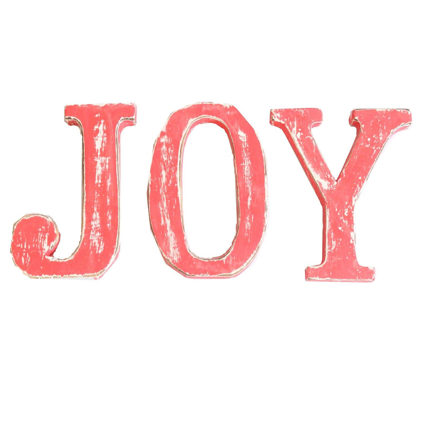Shabby Chic Letters Red Wash  - JOY