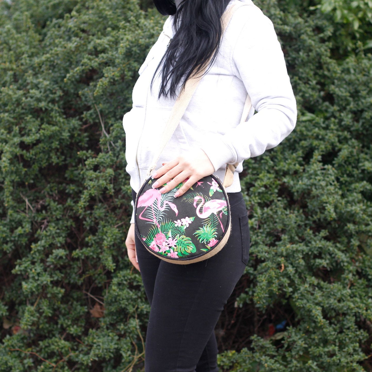 Eco Round Bags - Flamingos