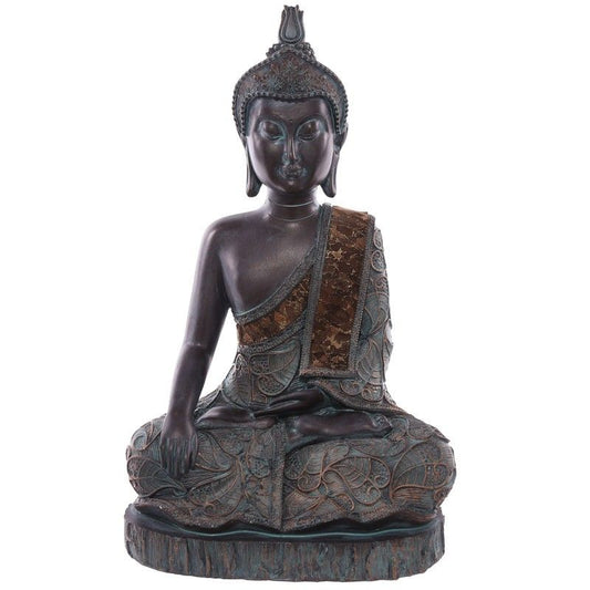 Thai Buddha Sitting On Base - Large Brown & Verdigris Effect