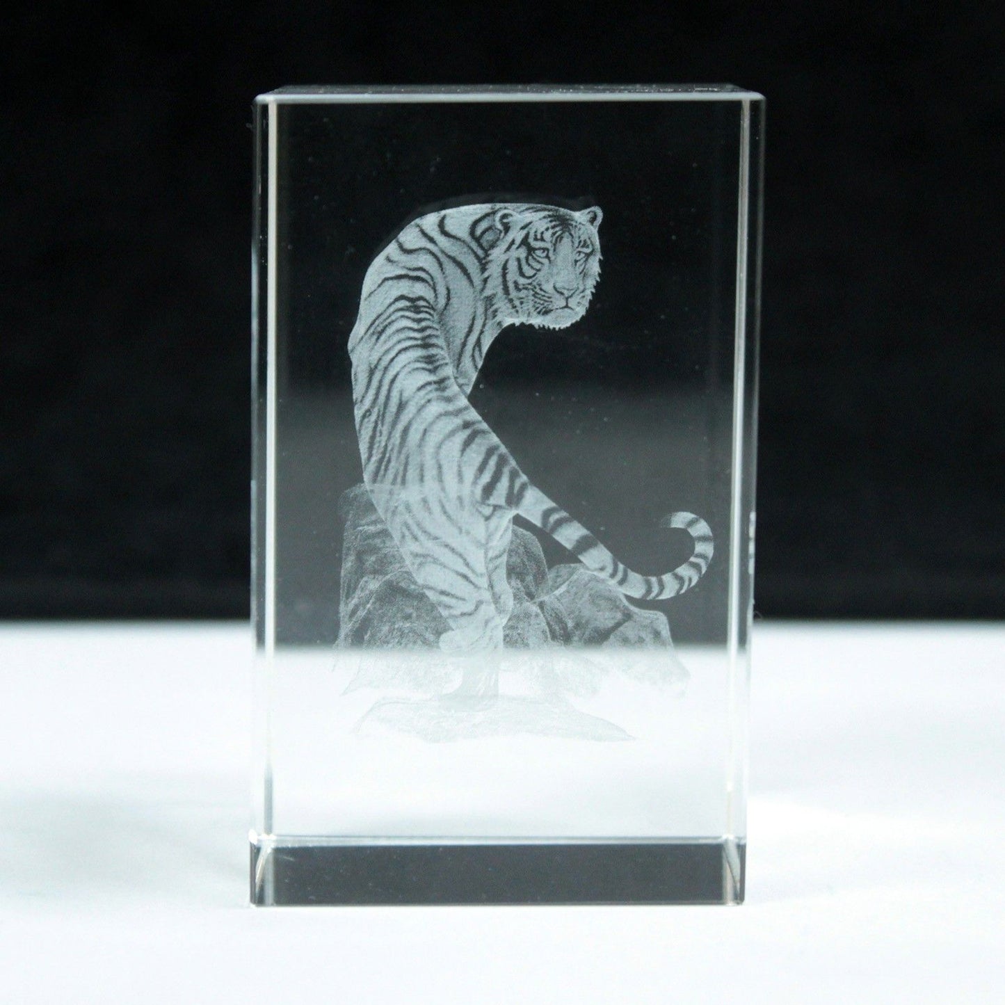 Laser Crystal Block - 3D Tiger