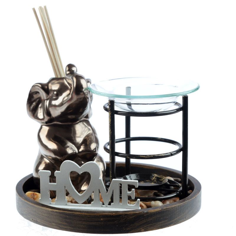 Eden Elephant Home Aroma Set Oil Burner and Reed Diffuser
