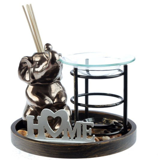 Eden Elephant Home Aroma Set Oil Burner and Reed Diffuser