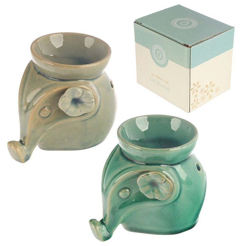 Eden Elephant with Flower Ceramic Oil Burner