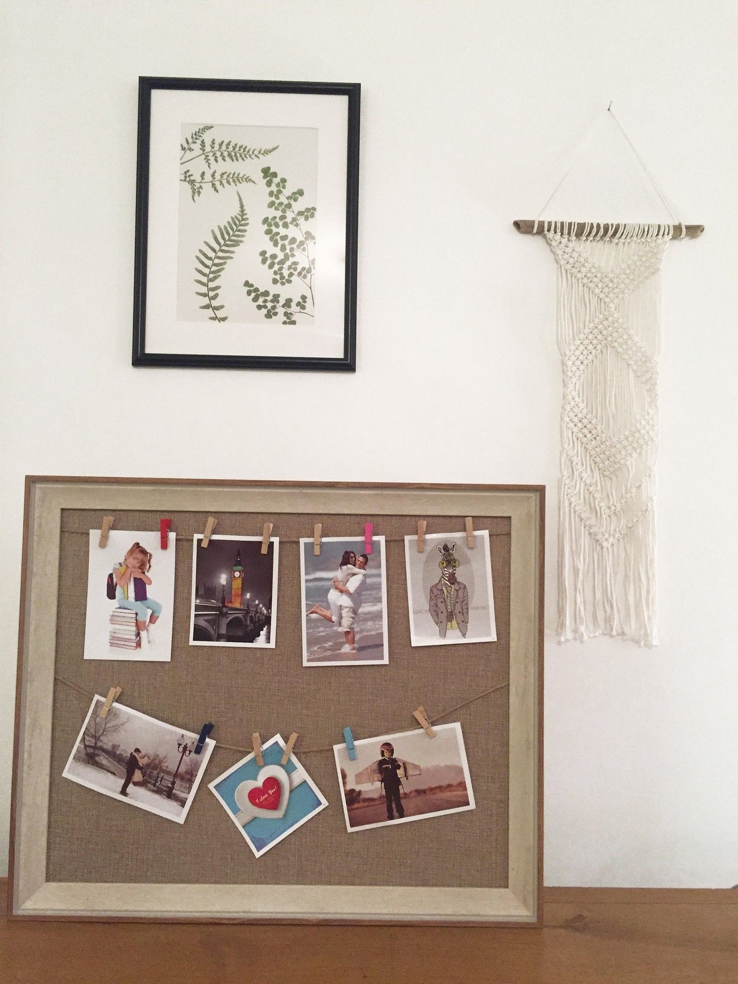 Lrg DIY Peg Photo Frames - Natural Jute