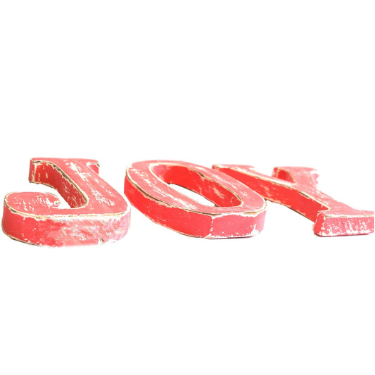 Shabby Chic Letters Red Wash  - JOY