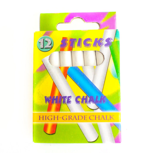 Packet of 12 Dustless White Chalks