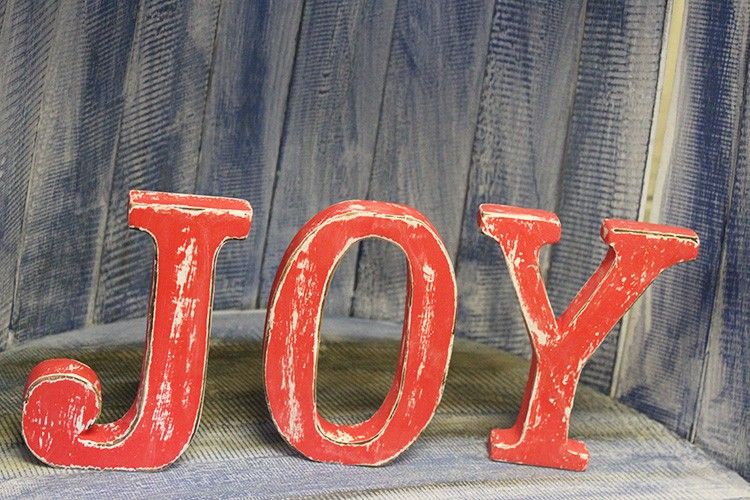 Shabby Chic Letters Red Wash  - JOY