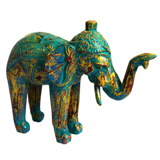Mint Antique Carved Elephant - 35cm