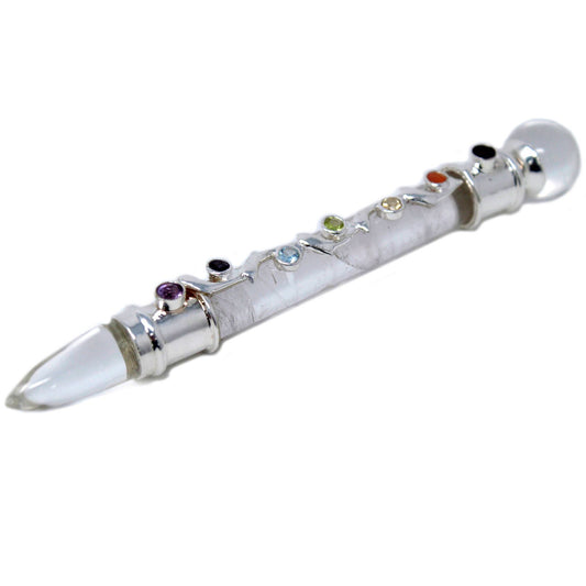 Clear Crystal with Chakra Stones