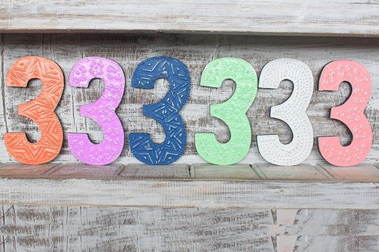 Number "3" - Assorted Colours - 15cm