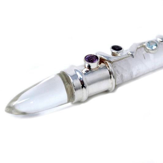 Clear Crystal with Chakra Stones