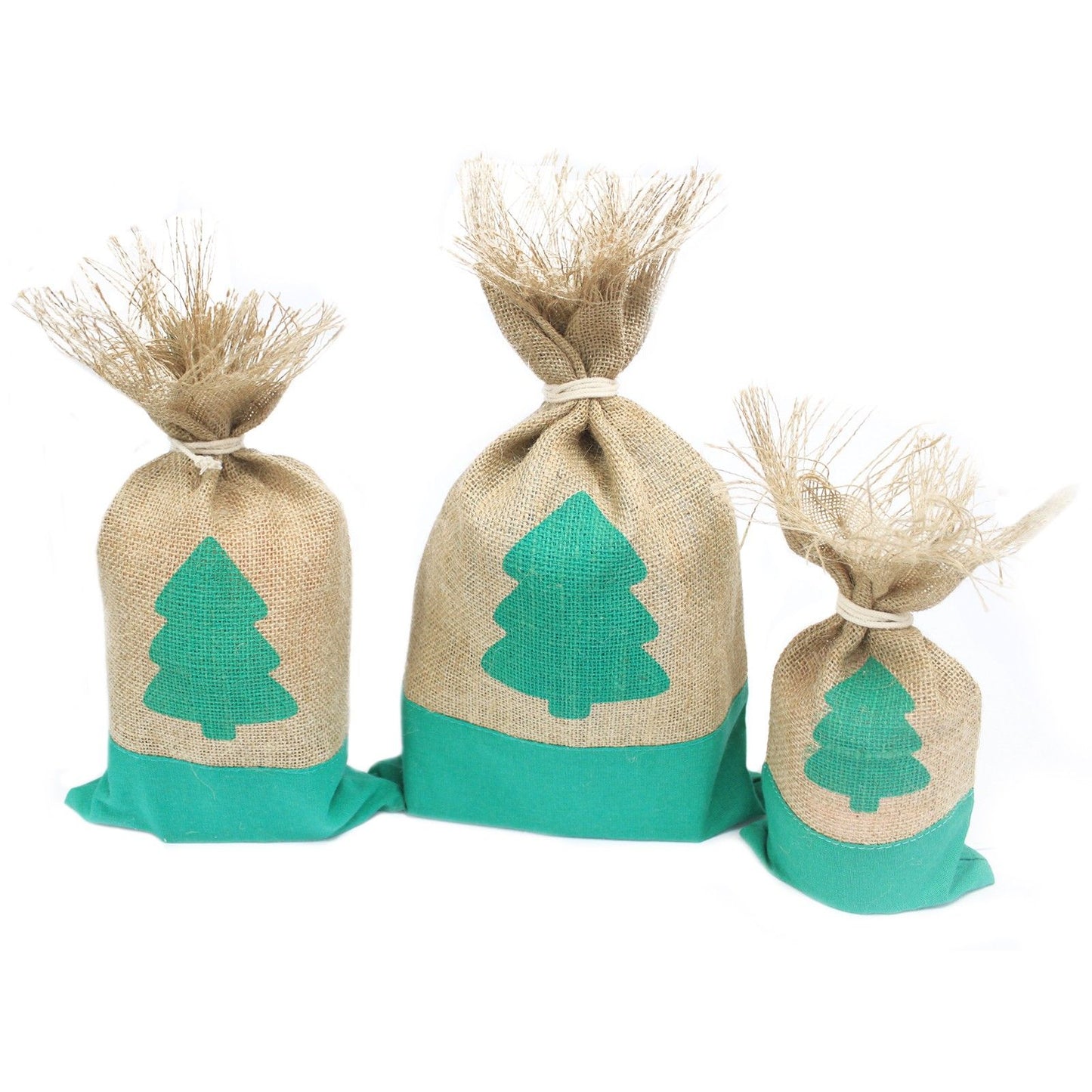 Danish Pouch Set of 3 - Green & Tree