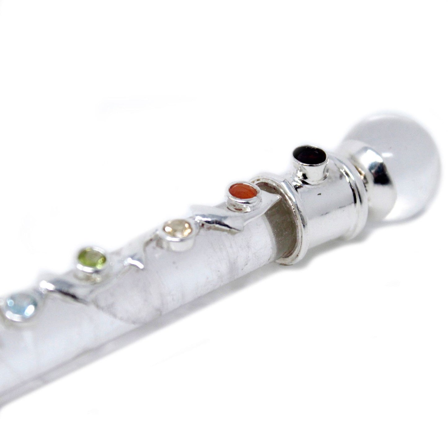 Clear Crystal with Chakra Stones