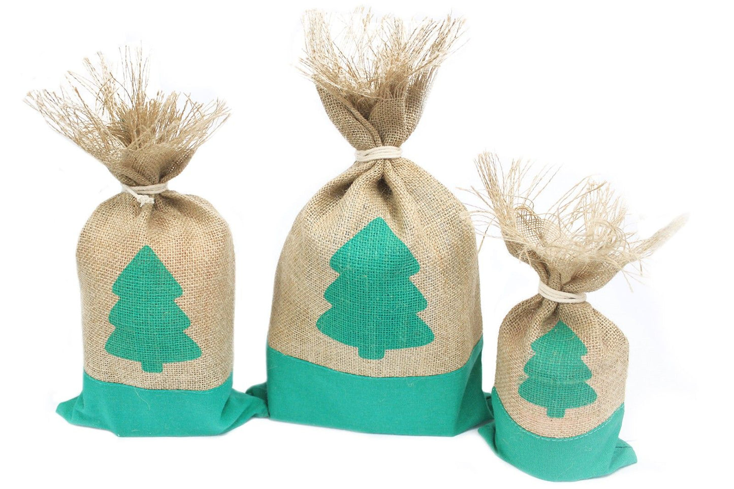 Danish Pouch Set of 3 - Green & Tree