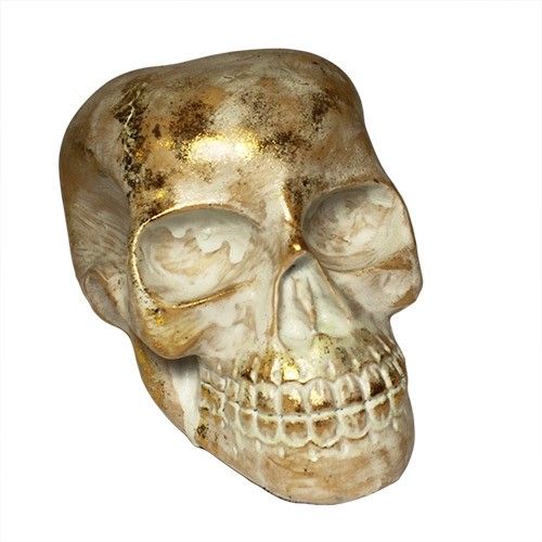 Glitter Resin Skull - White