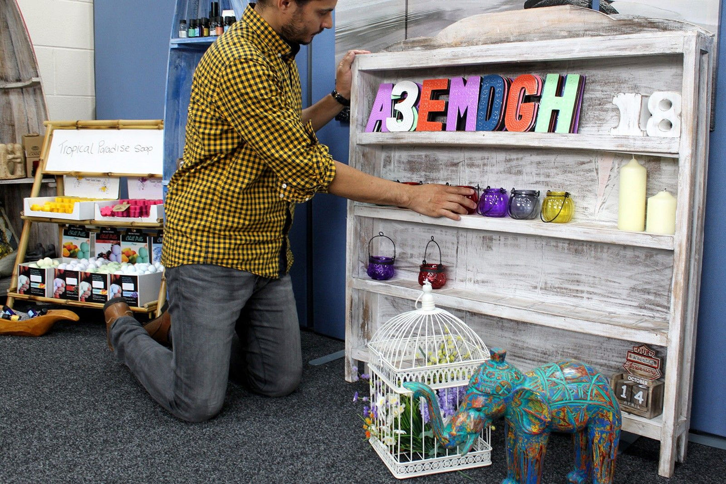 Five Shelf Display - Whitewash