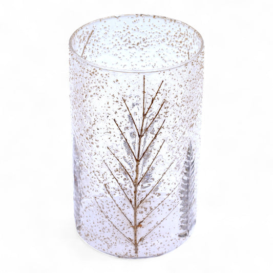 Natural Floral Glass - Tall Vase Candle Holder - Pino - (19x11cm)