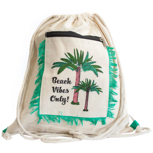 Fringe Backpack - Palm Trees