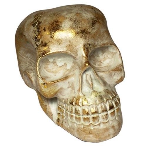 Glitter Resin Skull - White