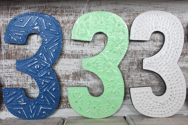 Number "3" - Assorted Colours - 15cm