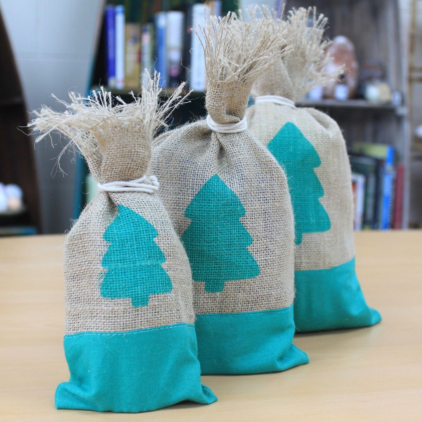 Danish Pouch Set of 3 - Green & Tree