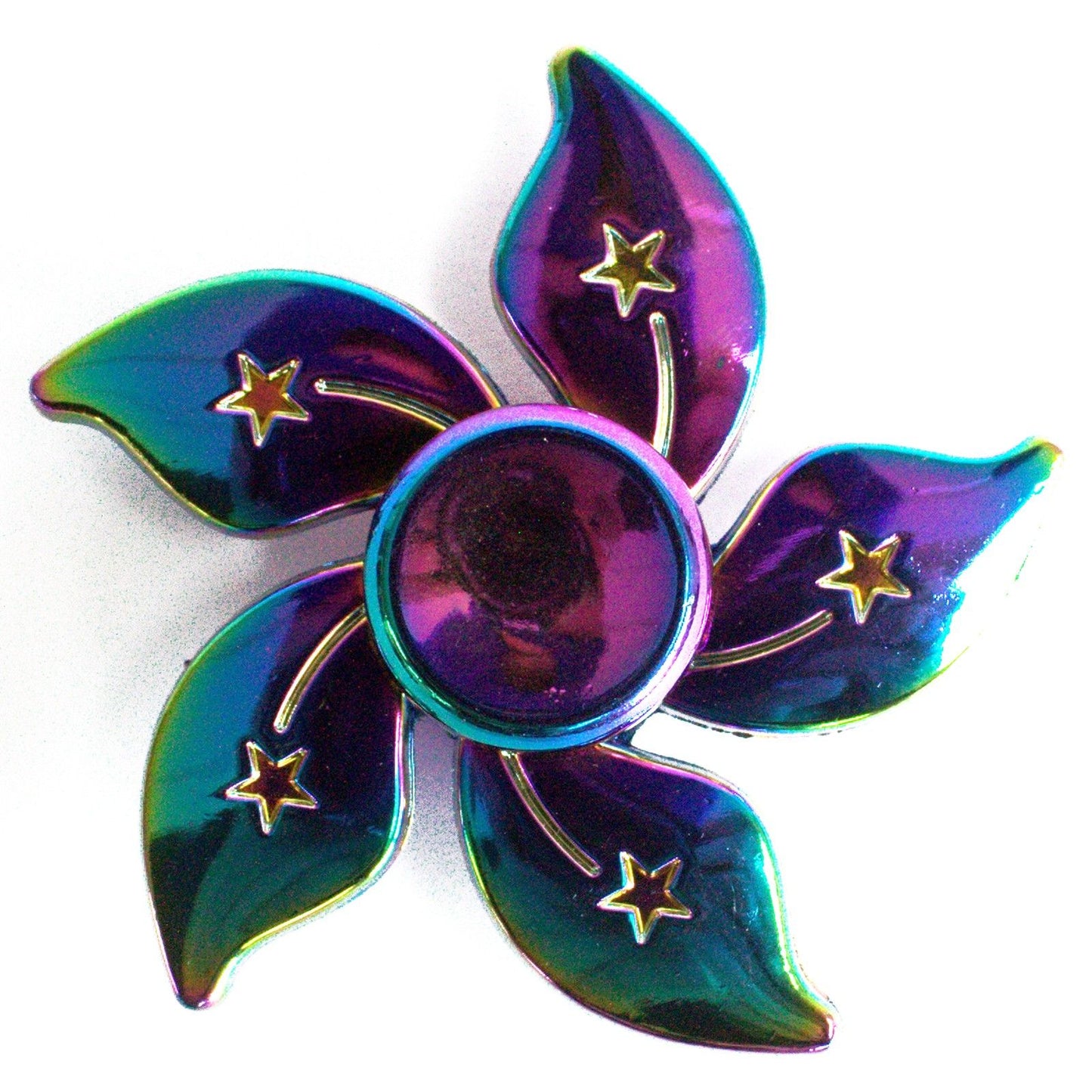 Metal Fidget Spinner Flower Stars - Rainbow