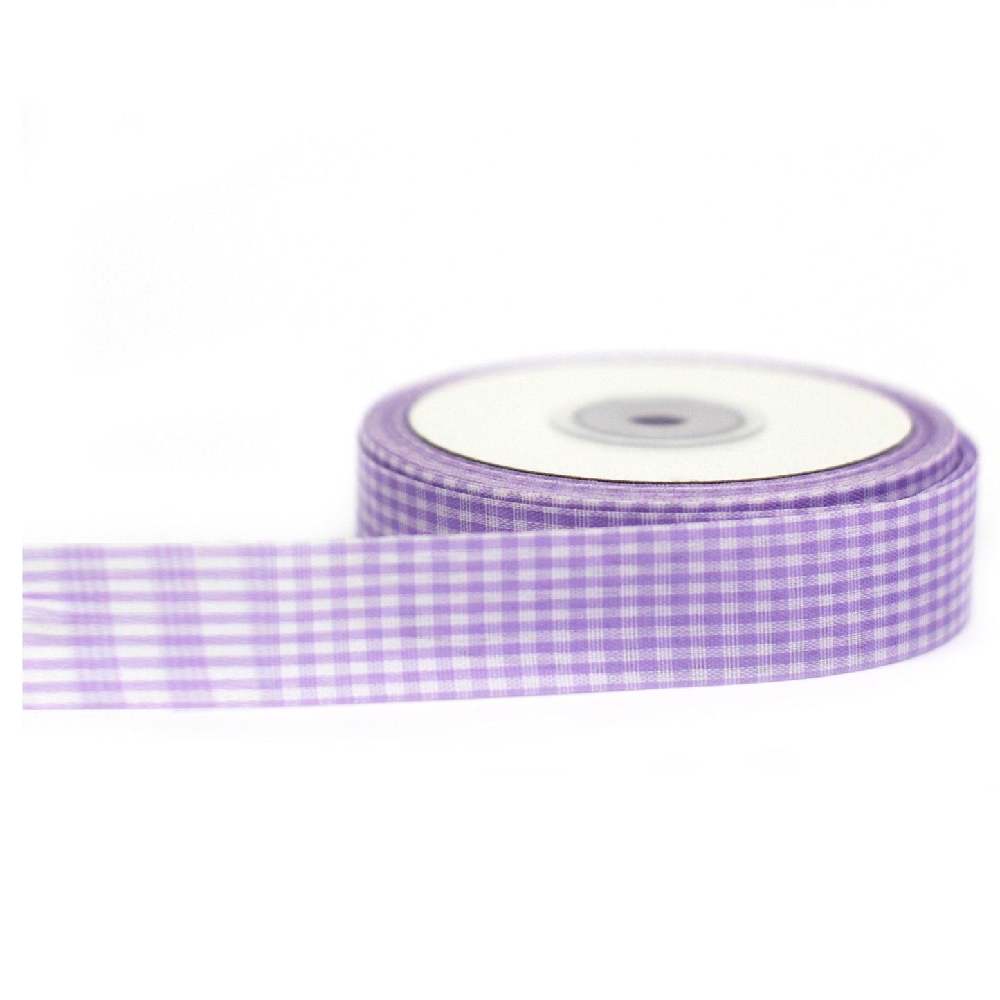 Budget Gingham Ribbon 25mm x 45m - Lavender