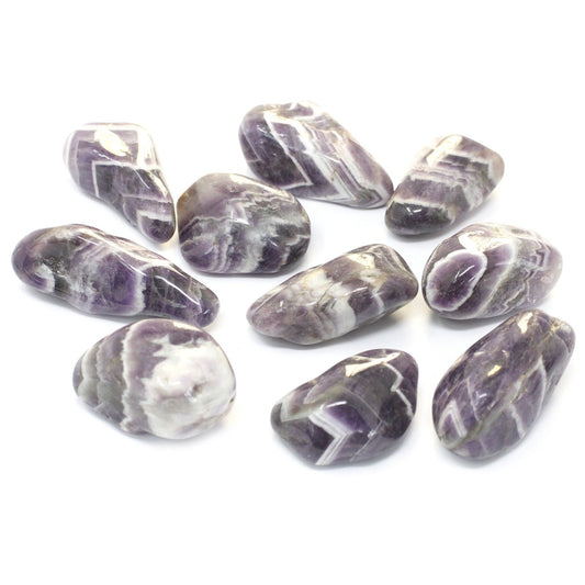 Extra Large Tumble Stones - Amethyst Chevron