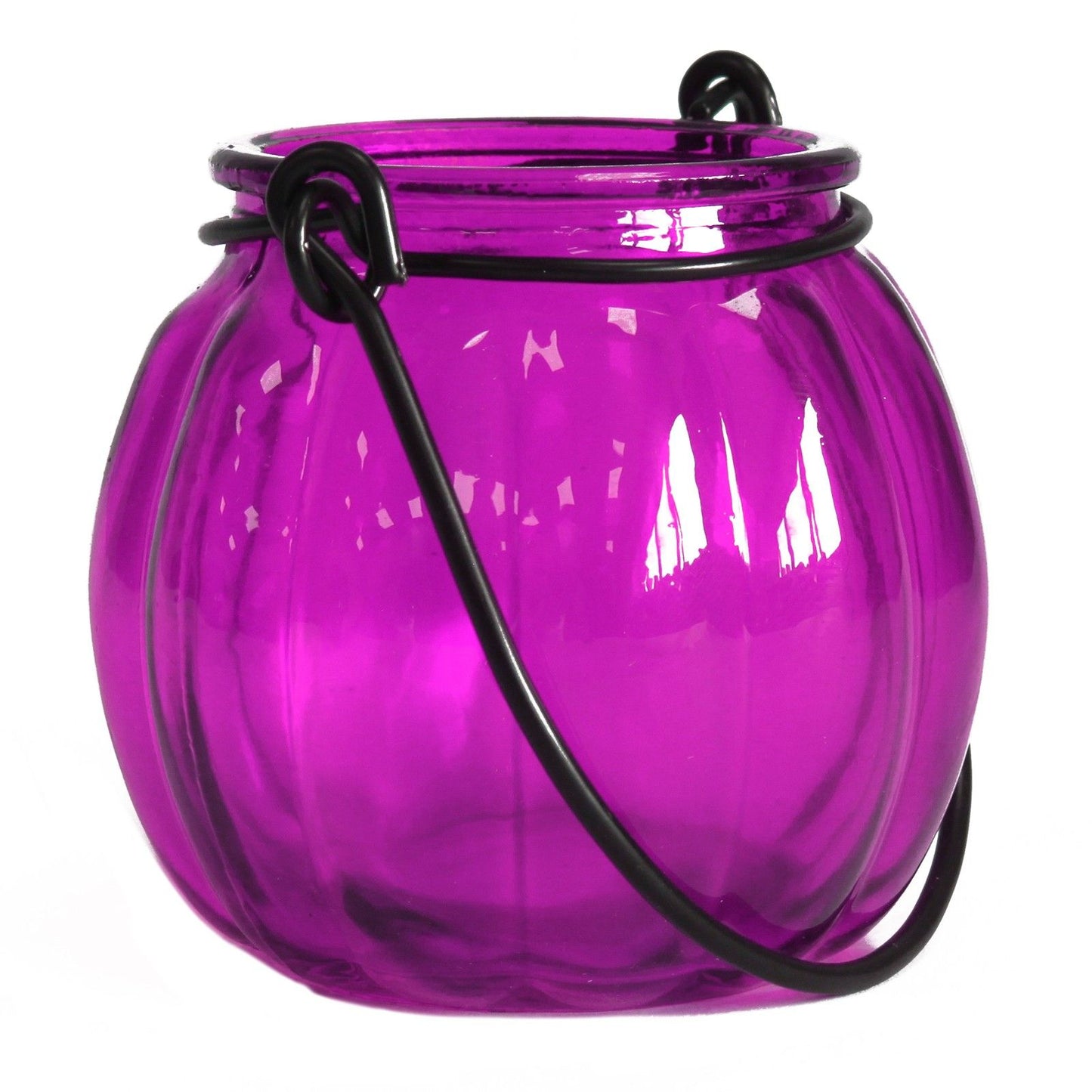 Recycled Pumpkin Candle Lantern - Violet