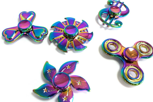 Metal Fidget Spinner - Dollar Sign - Rainbow